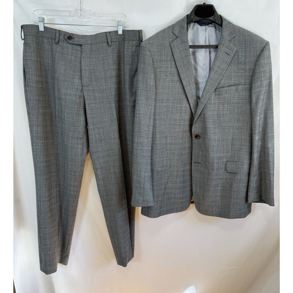 Mens 44R Brooks Brothers Regent Fit " Explorer "Charcoal Windowpane Plaid Suit
